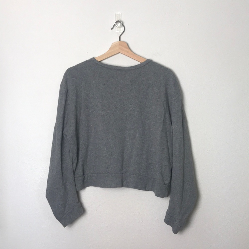 BP. Nordstrom Gray Ruffle Long Sleeve Pullover SM - Picture 5 of 8